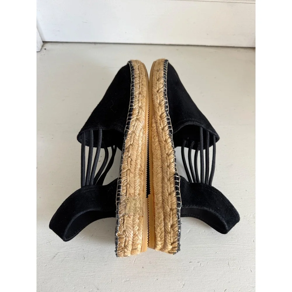 Toni Pons Nuria black suede espadrille sandals size 39 (their US8)